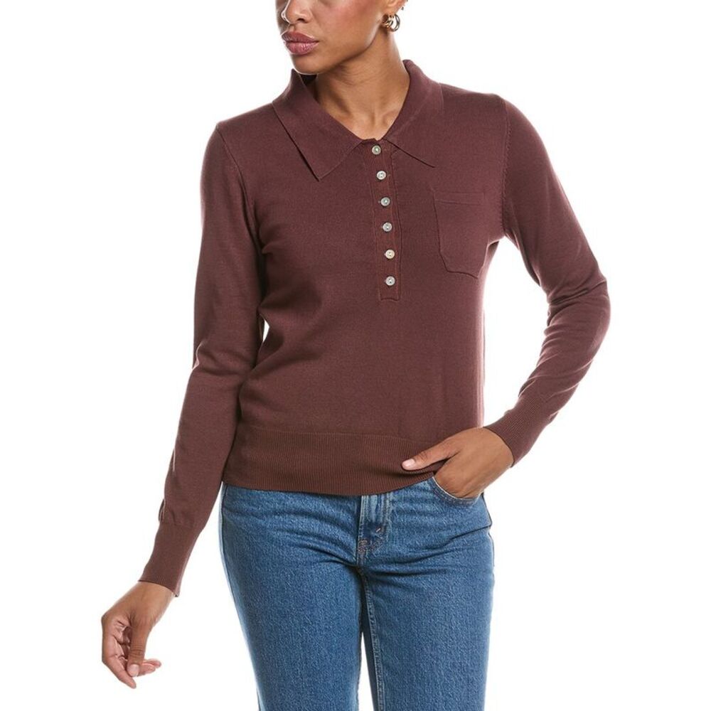 Estellina Womens  Knit Polo Shirt, Brown